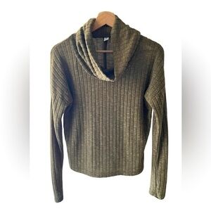 BP‎ Olive Green Ribbed Soft Dolman Long-sleeve Cowl Turtleneck Fall Cozy Top